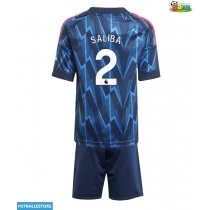 Arsenal William Saliba #2 Bortedraktsett Barn 2025-26 Kortermet (+ Korte bukser)